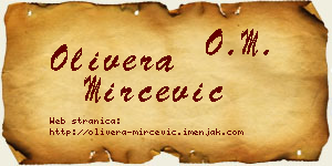 Olivera Mirčević vizit kartica